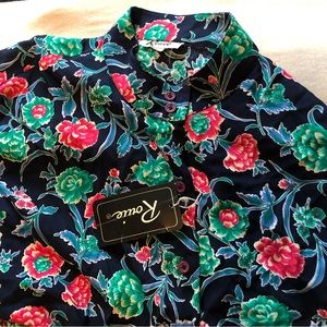 Vintage 100% Rayon 2 piece set by Rouie NWT